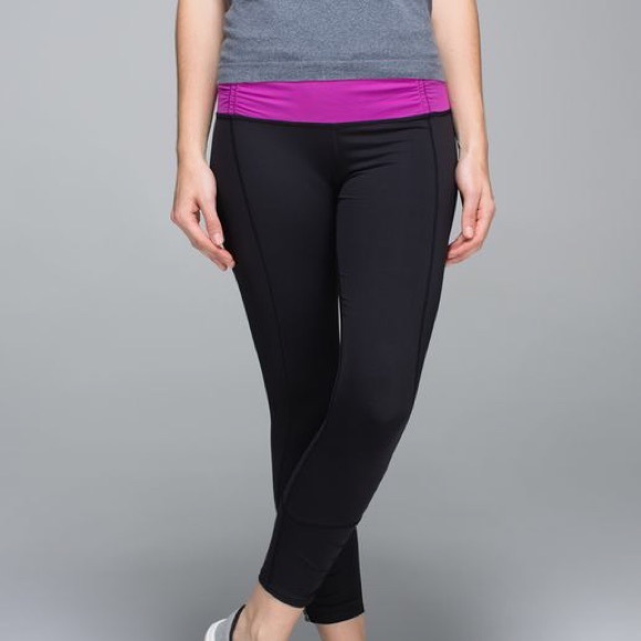 lululemon athletica Pants - Lululemon Runday Crop Black & Ultra Violet